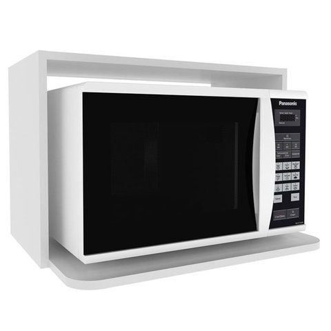 Armario Aereo Nicho Microondas 60 Cm Mdf Cz3319 Branco Tecno Mobili