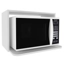 Ver imagem 1 de Armario Aereo Nicho Microondas 60 Cm Mdf Cz3319 Branco Tecno Mobili