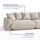 Ver imagem 7 de Sofá Cama Modular Orgânico Retrátil 4 Lugares Base Madeira Maciça 290cm Marrocos