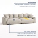 Ver imagem 5 de Sofá Cama Modular Orgânico Retrátil 4 Lugares Base Madeira Maciça 290cm Marrocos