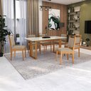 Ver imagem 1 de Conjunto Sala de Jantar Lina em Madeira Maciça 6 Cadeiras Linho Fendi