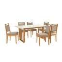 Ver imagem 2 de Conjunto Sala de Jantar Lina em Madeira Maciça 6 Cadeiras Linho Fendi