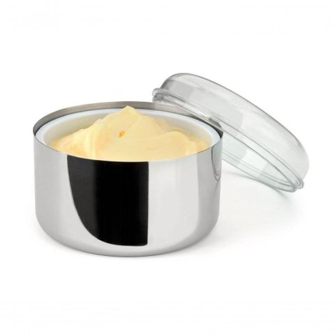 Manteigueira Margarineira Pote Conservar para Geladeira Inox