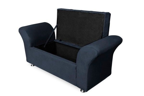 CONJUNTO CABECEIRA BOX QUEEN 160CM COSTA RICA + RECAMIER BARCELONA SUEDE AZUL MARINHO- DUBAI DECOR - 5