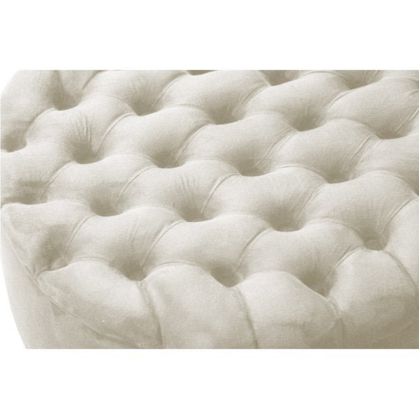 Puff Decorativo Luna Redondo 60x60 Suede Bege - 2