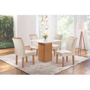 Mesa de Jantar Dakota 0,90x0,90 C/04 Cad. Londres Tampo Dakota Plus