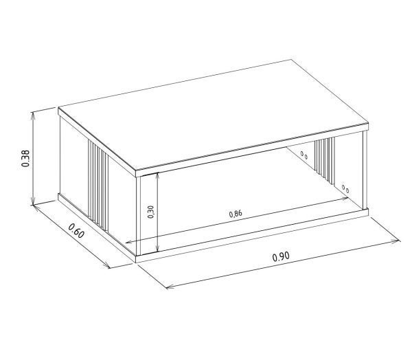 Mesa de Centro Bonito Tampo Espelhado Freijó/Off White Brilho Linea Brasil - 5