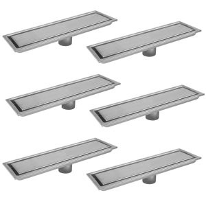 Ralo Linear Oculto 40cm Inox Anti Odor Anti Inseto Kit 8 Unidades Banheiro Lavabo Resistente Higieni