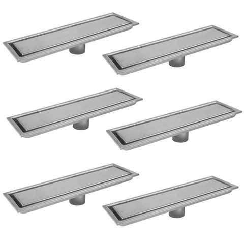 Ralo Linear Oculto 40cm Inox Anti Odor Anti Inseto Kit 8 Unidades Banheiro Lavabo Resistente Higieni