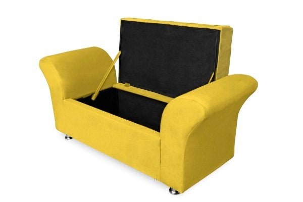 CONJUNTO CABECEIRA BOX CASAL 140CM COSTA RICA+RECAMIER BARCELONA SUEDE AMARELO - VH MOVEIS - 5