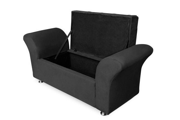 CONJUNTO CABECEIRA BOX CASAL 140CM COSTA RICA+RECAMIER BARCELONA SUEDE PRETO - VH MOVEIS - 5