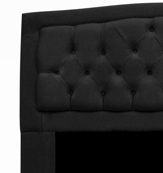 CONJUNTO CABECEIRA BOX CASAL 140CM COSTA RICA+RECAMIER BARCELONA SUEDE PRETO - VH MOVEIS - 3