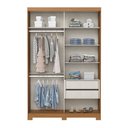 Ver imagem 3 de Guarda-roupa Solteiro Lucca 2 Portas 2 Gavetas Flex Cinamomo/off White/avelã - Henn