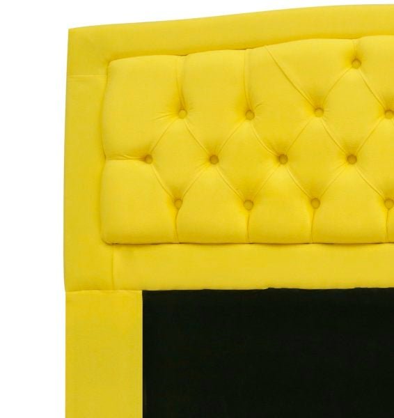 CONJUNTO CABECEIRA BOX KING 195CM COSTA RICA + RECAMIER BARCELONA SUEDE AMARELO - VH MOVEIS - 3