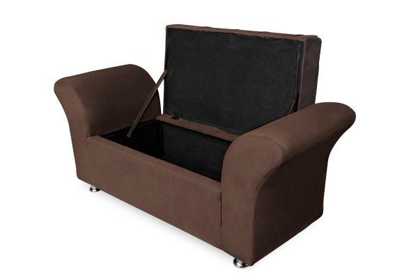 CONJUNTO CABECEIRA BOX SOLTEIRO 90CM COSTA RICA + RECAMIER BARCELONA SUEDE MARROM - VH DECOR - 5