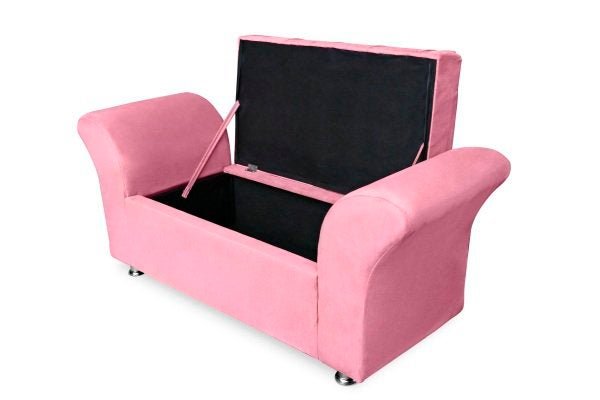 CONJUNTO CABECEIRA BOX SOLTEIRO 100CM COSTA RICA + RECAMIER BARCELONA SUEDE ROSA - VH DECOR - 5