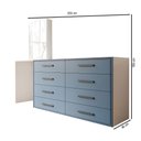 Ver imagem 4 de Cômoda Dublin 8 Gavetas com Espelho Azul/Branco - Panorama Móveis