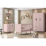 Kit Quarto Infantil Bebê Retrô Com Berço - Rose - 1