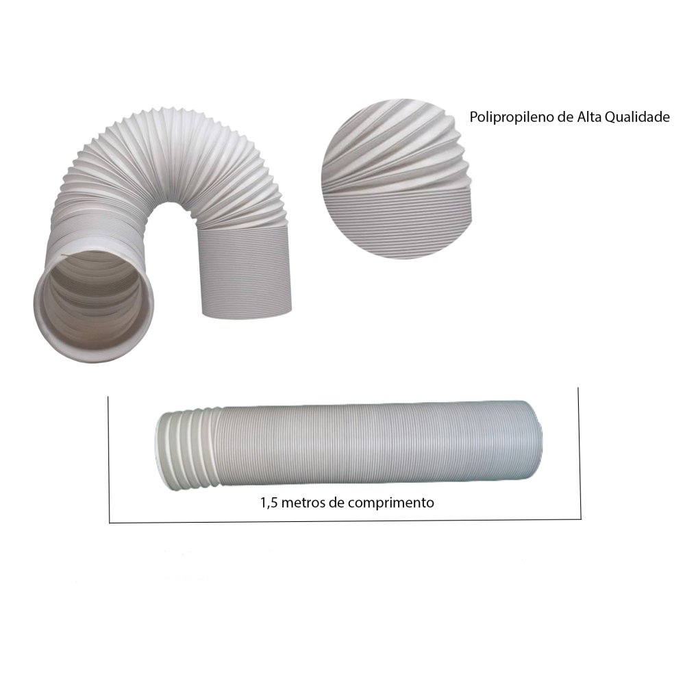 Kit Duto de Exaustão Ar Condicionado Portátil 130mm e Extensor Komeco Abp 09qc G1 5' Polegadas - 5