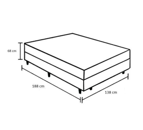 Cama Box Baú Queen 158 Tecido Sintético Marrom com Colchão de Molas Ensacadas - Anjos Classic 22x158 - 4