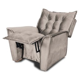 Kit 2 Poltronas Reclinável Ruthi Veludo Prata - D'Rossi - 4