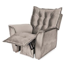 Kit 2 Poltronas Reclinável Ruthi Veludo Prata - D'Rossi - 5