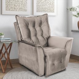 Kit 2 Poltronas Reclinável Ruthi Veludo Prata - D'Rossi - 2