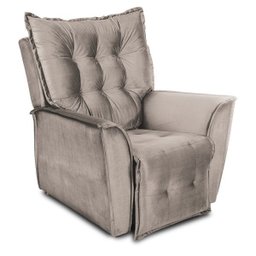 Kit 2 Poltronas Reclinável Ruthi Veludo Prata - D'Rossi - 3