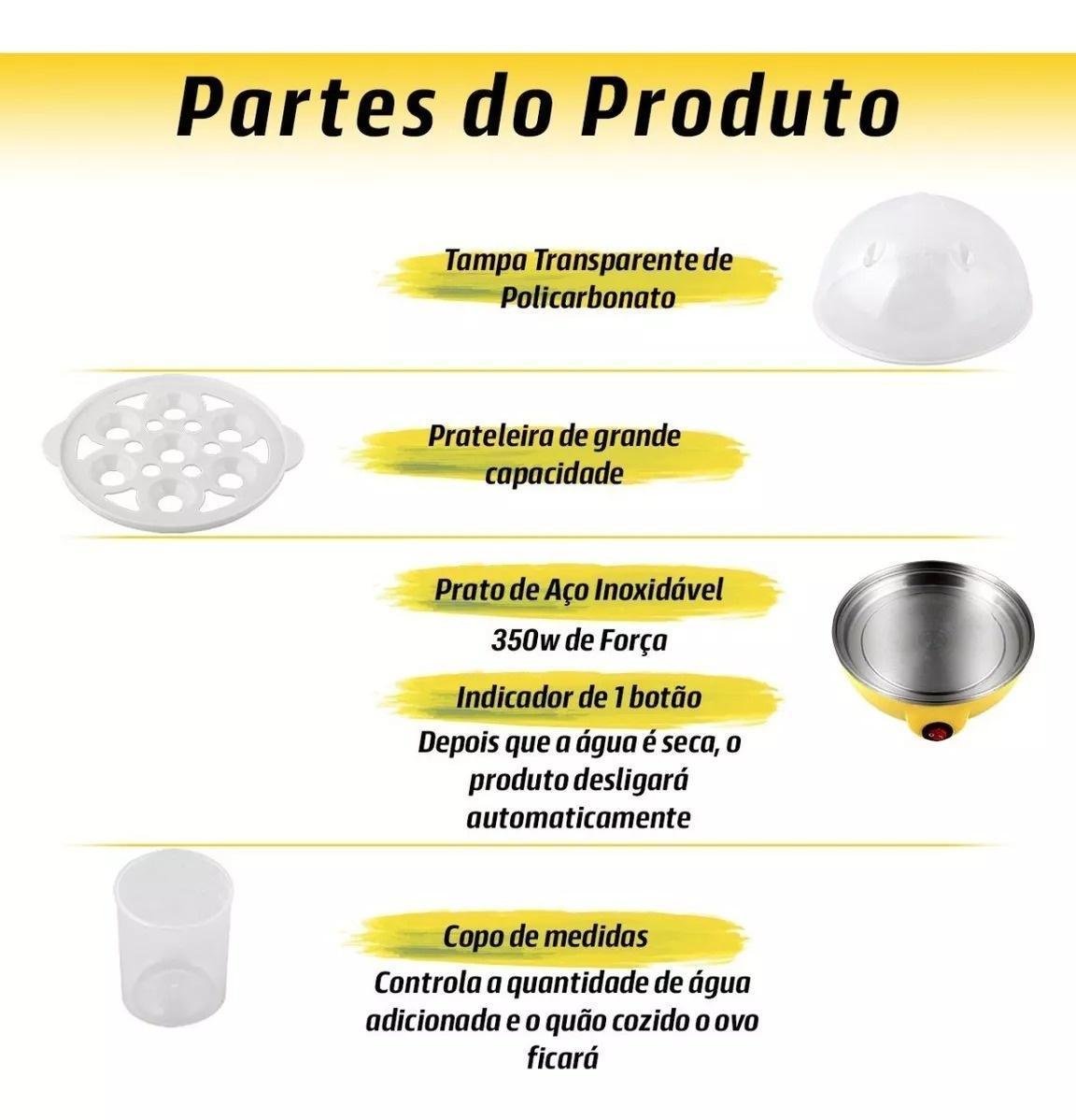 Cozedor Ovos Elétrico Portátil: Praticidade na Cozinha 110v - 3