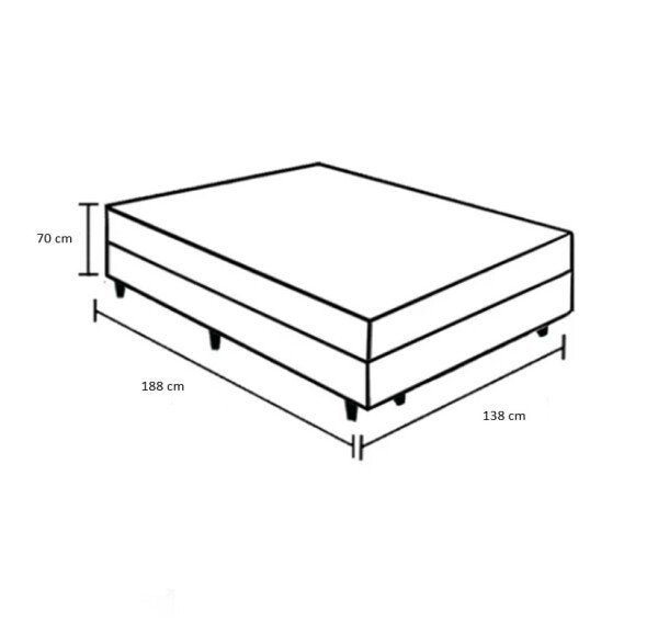 Base Box Casal 138 Tecido Sintético Branco com Colchão Ortobom Airtech Spring Pocket D26 Bege 70x138 - 4