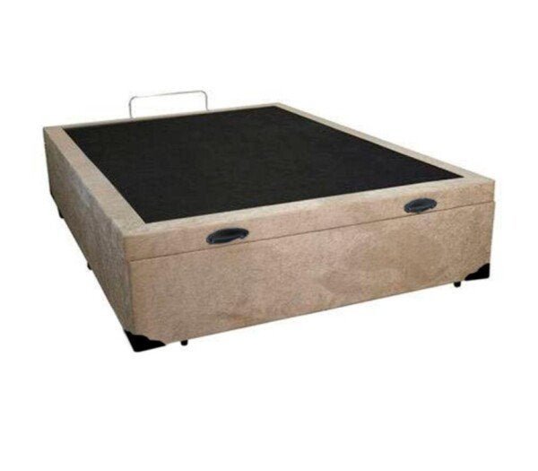 Cama Box Baú Viúva 128 Suede Bege com Colchão Ortobom Airtech Pocket D26 Bege 70x128x188 - 3