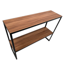 Ver imagem 1 de Aparador Duplo Prateleira Estilo Industrial Madeira e Ferro