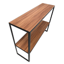 Ver imagem 2 de Aparador Duplo Prateleira Estilo Industrial Madeira e Ferro