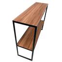 Ver imagem 3 de Aparador Duplo Prateleira Estilo Industrial Madeira e Ferro