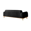 Ver imagem 4 de Sofá Living Átila Couro Ecológico Preto, 2,30 Metros, Design Retrô.