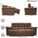 Ver imagem 2 de Sofa Itália 2,80 Mts Retrátil e Reclinavel Tecido Suede Castor - Cama InBox