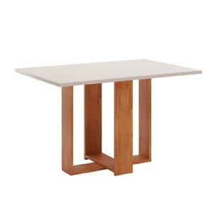 Mesa de Jantar Milani 1,20m 4 Lugares Mel Off White Viero