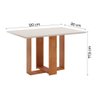 Mesa de Jantar Milani 1,20m 4 Lugares Mel Off White Viero - 2