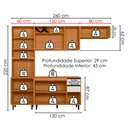 Ver imagem 3 de Cozinha Armario 4 Peças 260 cm Paneleiro Balcao com Tampo Ravena Freijo Off Acetinado Poliman