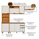 Ver imagem 4 de Cozinha Armario 4 Peças 260 cm Paneleiro Balcao com Tampo Ravena Freijo Off Acetinado Poliman