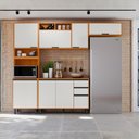 Ver mais imagens de Cozinha Armario 4 Peças 260 cm Paneleiro Balcao com Tampo Ravena Freijo Off Acetinado Poliman