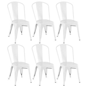 Kit 6 Cadeiras Iron Tolix - Branco