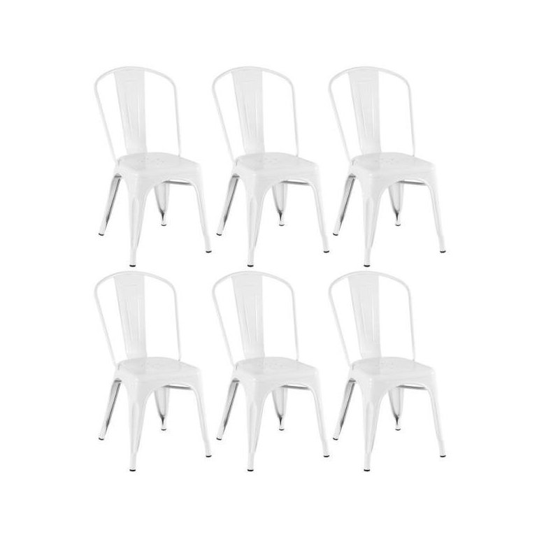 Kit 6 Cadeiras Iron Tolix - Branco