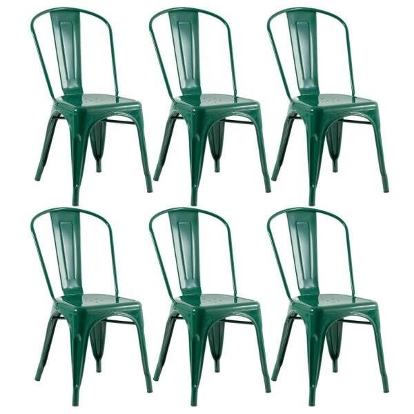 Kit 6 Cadeiras Iron Tolix - Verde Escuro