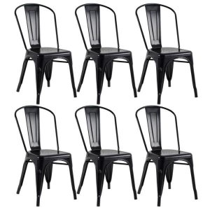 Kit 6 Cadeiras Iron Tolix - Preto - Semibrilho