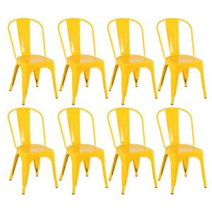 Kit 8 Cadeiras Iron Tolix - Amarelo
