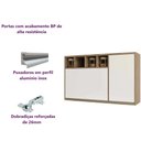 Ver imagem 4 de Armário Cozinha Aéreo de Parede 2 Portas 1,20 m c/ Nicho Garrafeiro - Módulo Cozinha Mel - Luciane:P