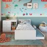 Berço para Quarto Infantil 2 em 1 com Cama Auxiliar 194 Cm Cor:branco - 3