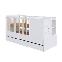 Berço Cama Multifuncional + Cama Auxiliar sem Colchão Linha Bb Branco Bb023 Completa Móveis - 6