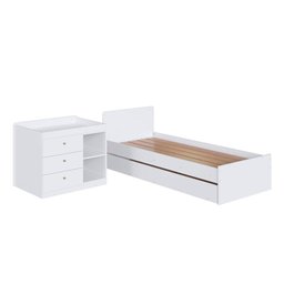 Berço Cama Multifuncional + Cama Auxiliar sem Colchão Linha Bb Branco Bb023 Completa Móveis - 7